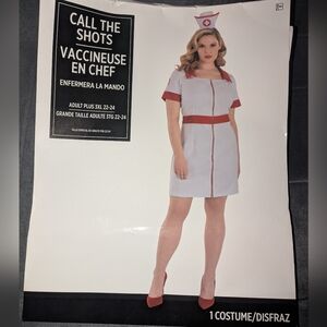 Nurse Costume Dress & Headband 3x/22-24